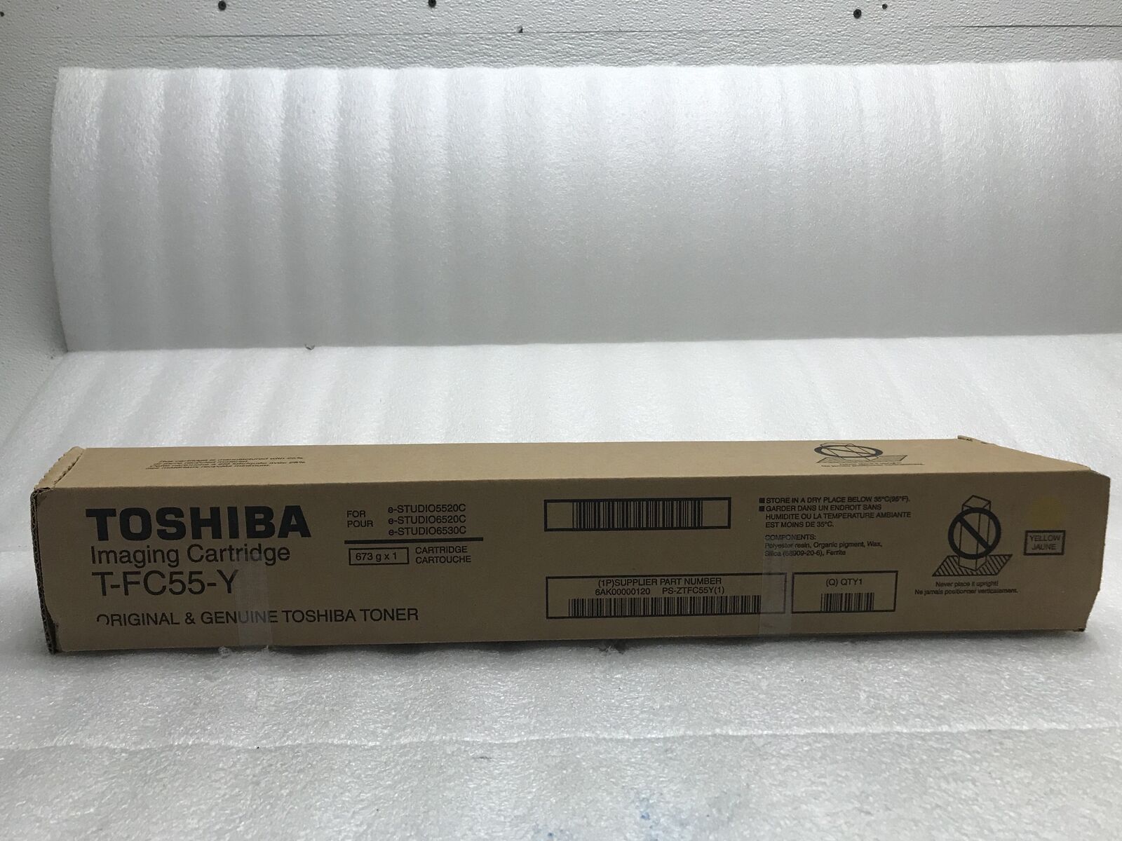 New Genuine OEM Sealed Toshiba 5520C/6530C Yellow Toner Cartridge T-FC55-Y