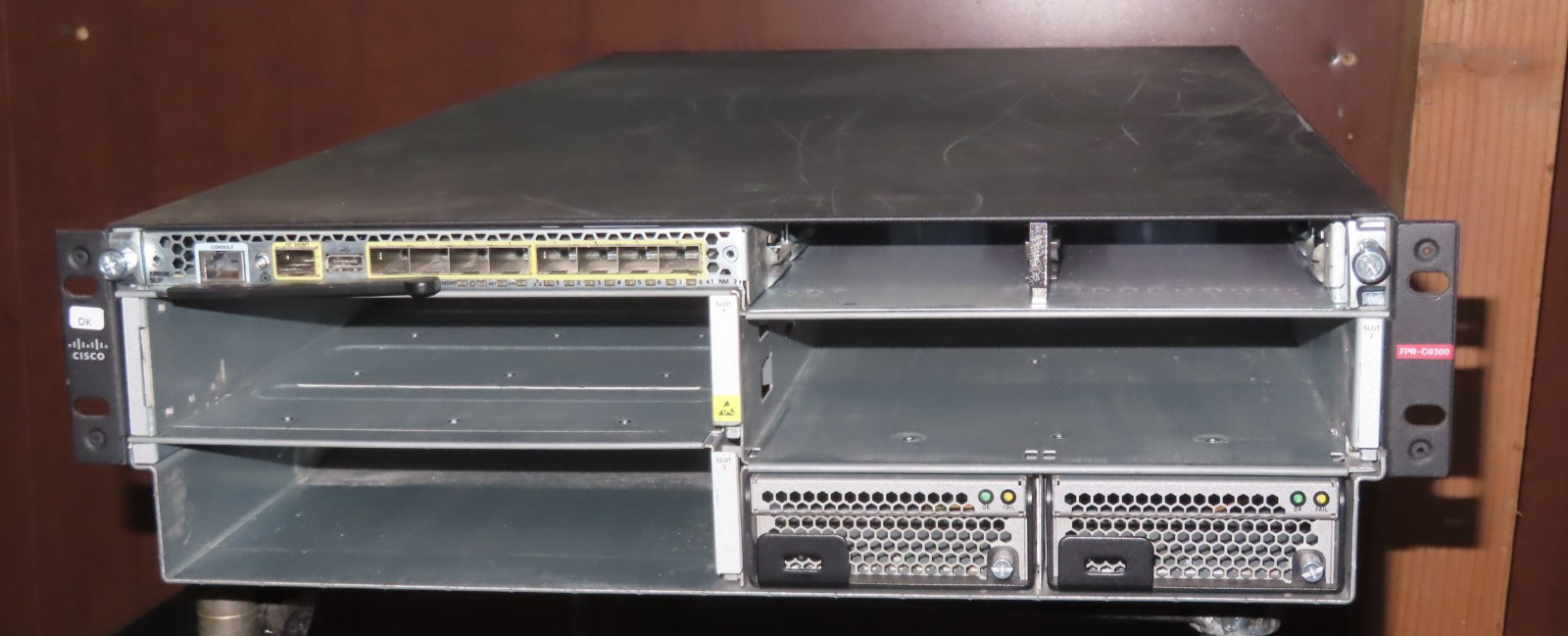 Cisco FirePower FPR-C9300-AC Chassis w/ 2x 2500w PSU + 4x Fan Module FPR9K-SUP
