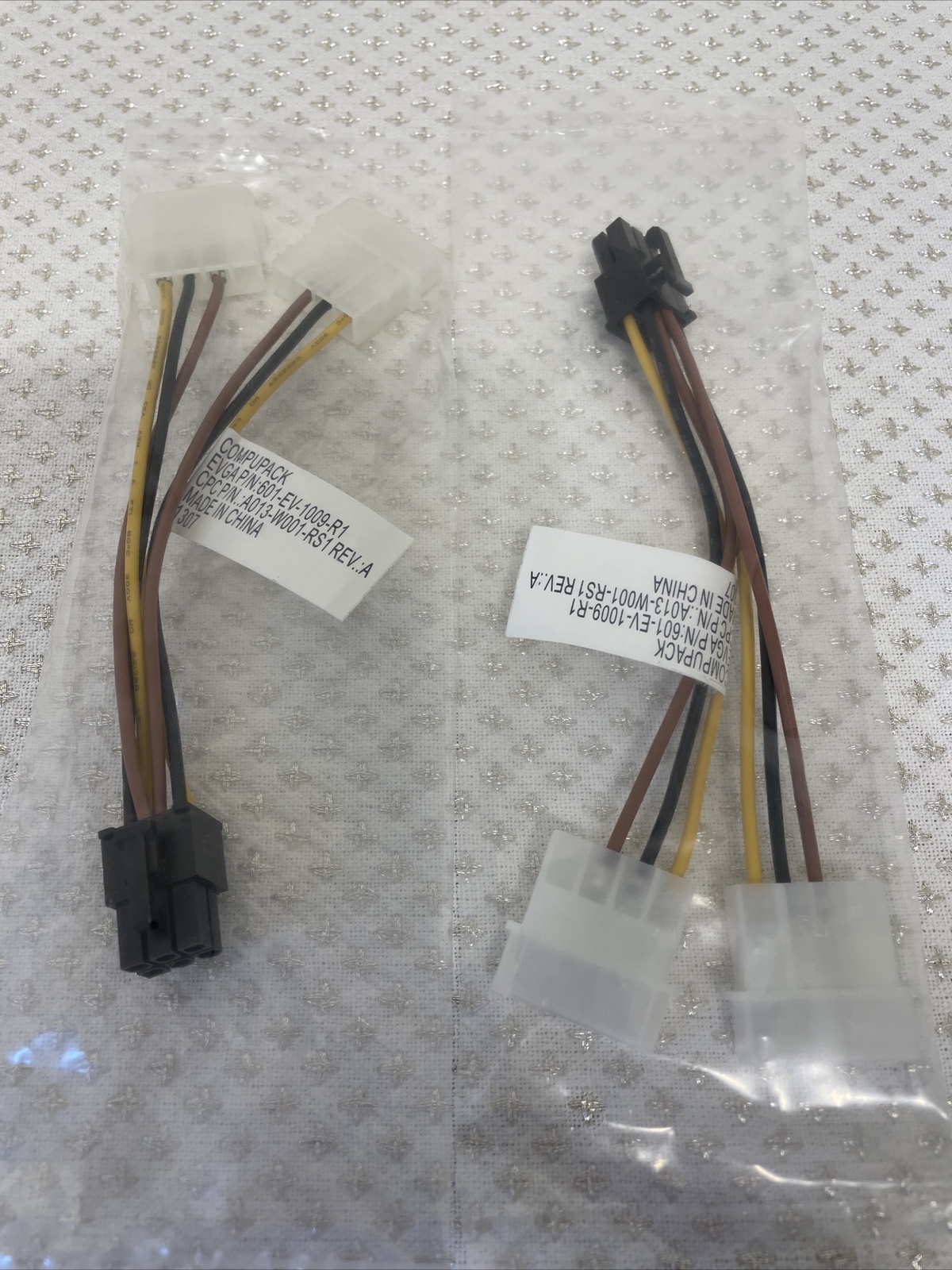 COMPUPACK EVGa 6-Pin to Splittera 3-Pin Power Cable 601-EV-1009-R1 Lot of 2 New