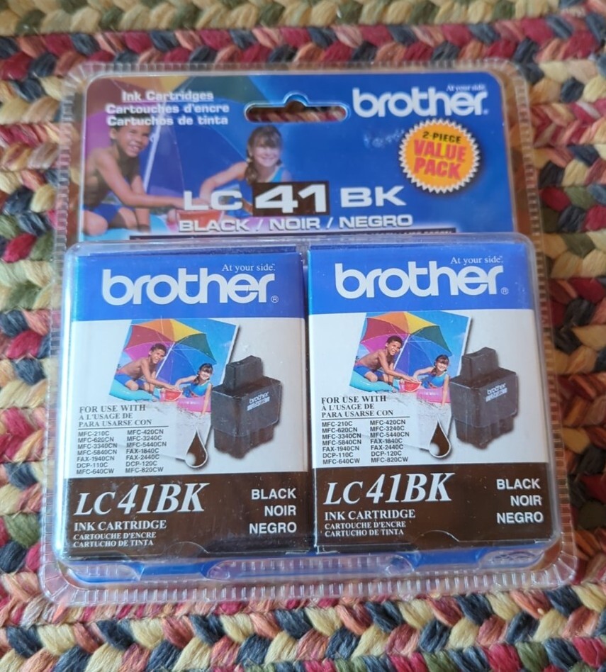 Brand New 2 BROTHER BLACK LC41BK INK CARTRIDGES