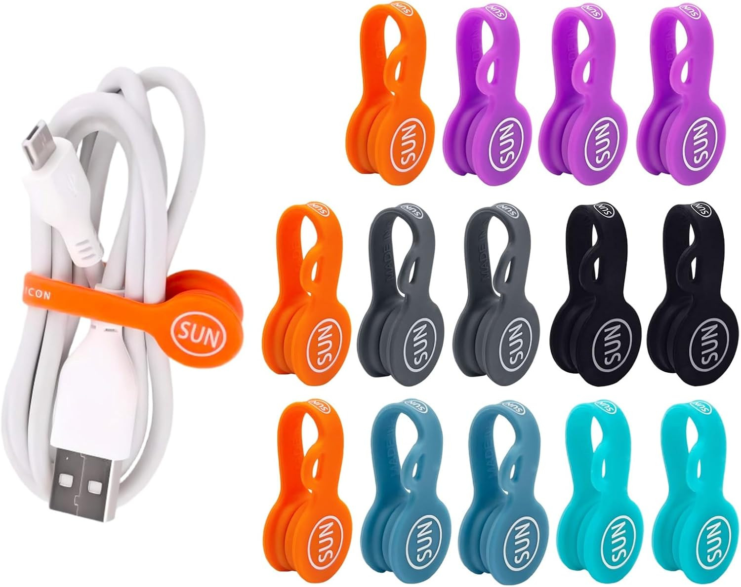 18 Pack Magnetic Cable Clips Cable Organizers Earbuds Cords Winder Bookmark Clip