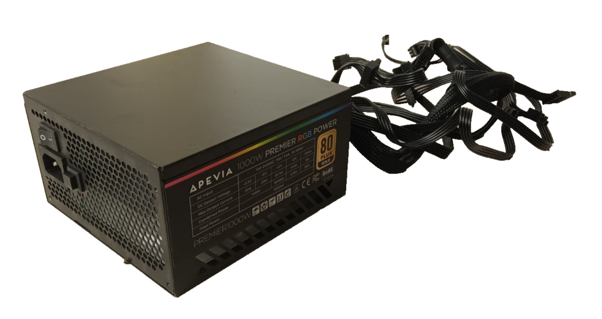 Apevia ATXPM1000W Premier 1000W 80+ Gold RGB Power Supply | tested