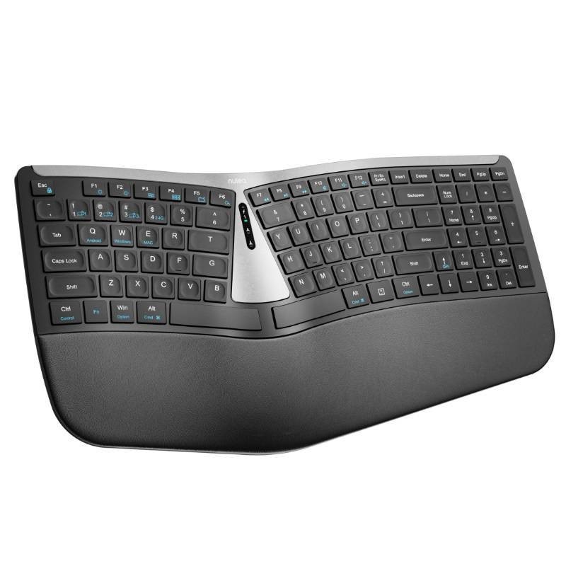 Nulea RT07B Wireless Bluetooth Ergonomic Split Keyboard Portable Black QWERTY