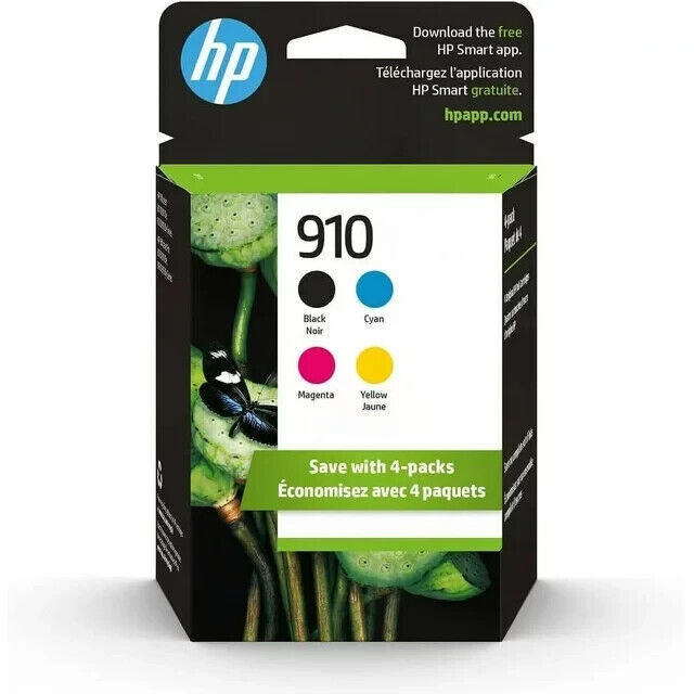 Genuine HP 910 Black Color Ink Cartridges Exp. 2024 2025 HP OfficeJet 8035