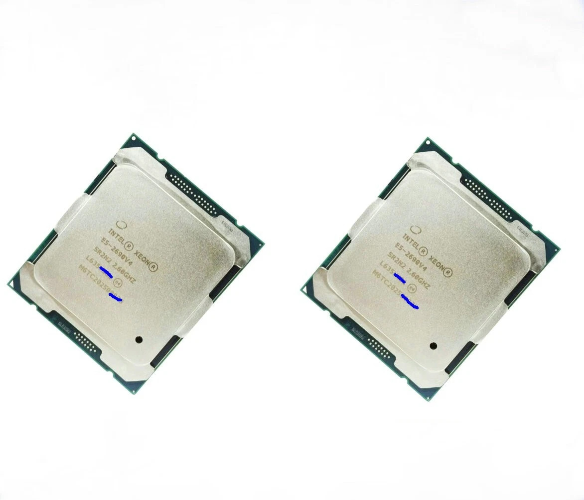 2PCS Intel Xeon E5-2690V4 2.6GHz 14-Core 35MB 120W LGA2011 Server Cpu