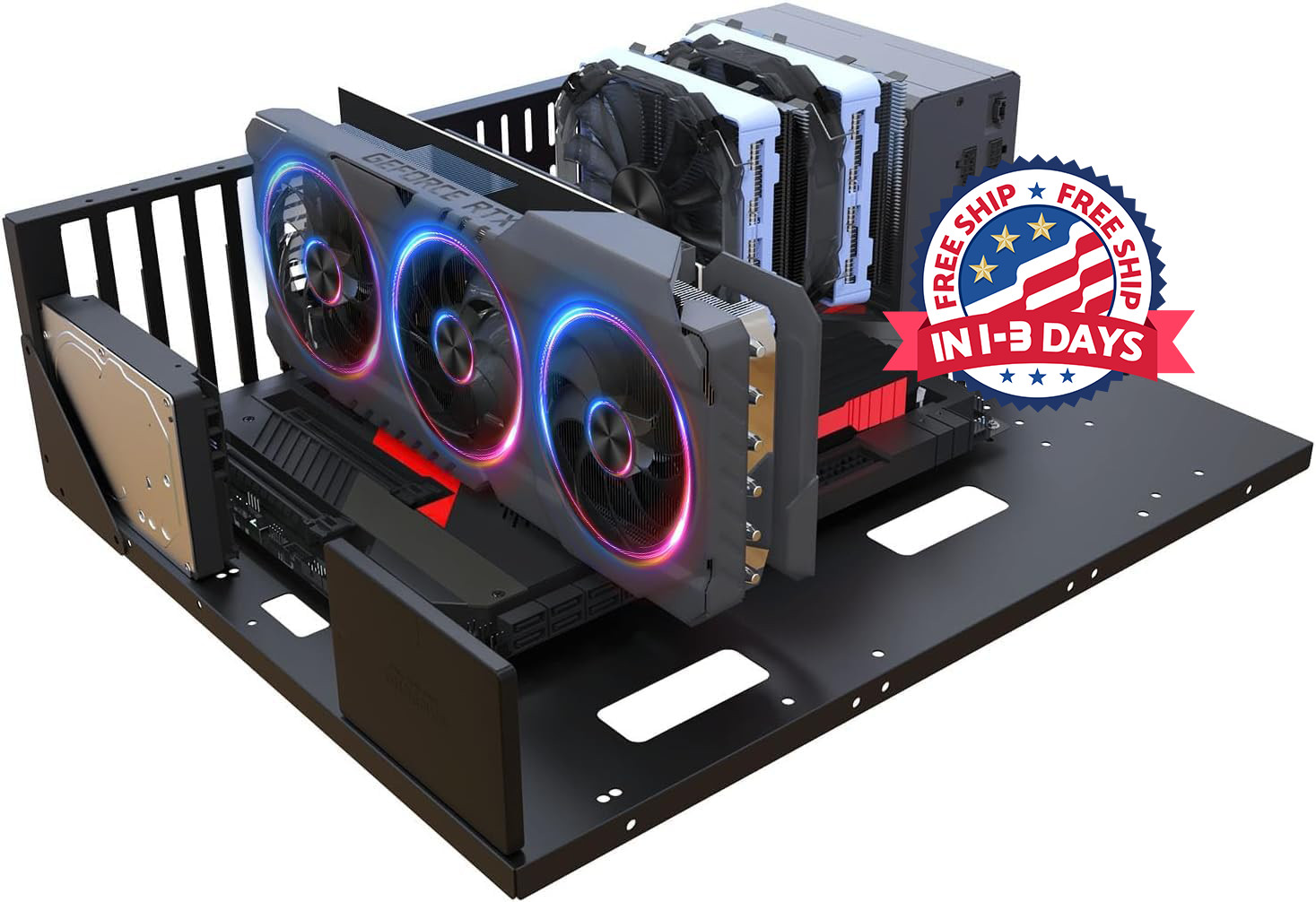 Carcasa para computadora de juegos DIY,E-ATX Open E-ATX/ATX/M-ATX/ITX Motherboar
