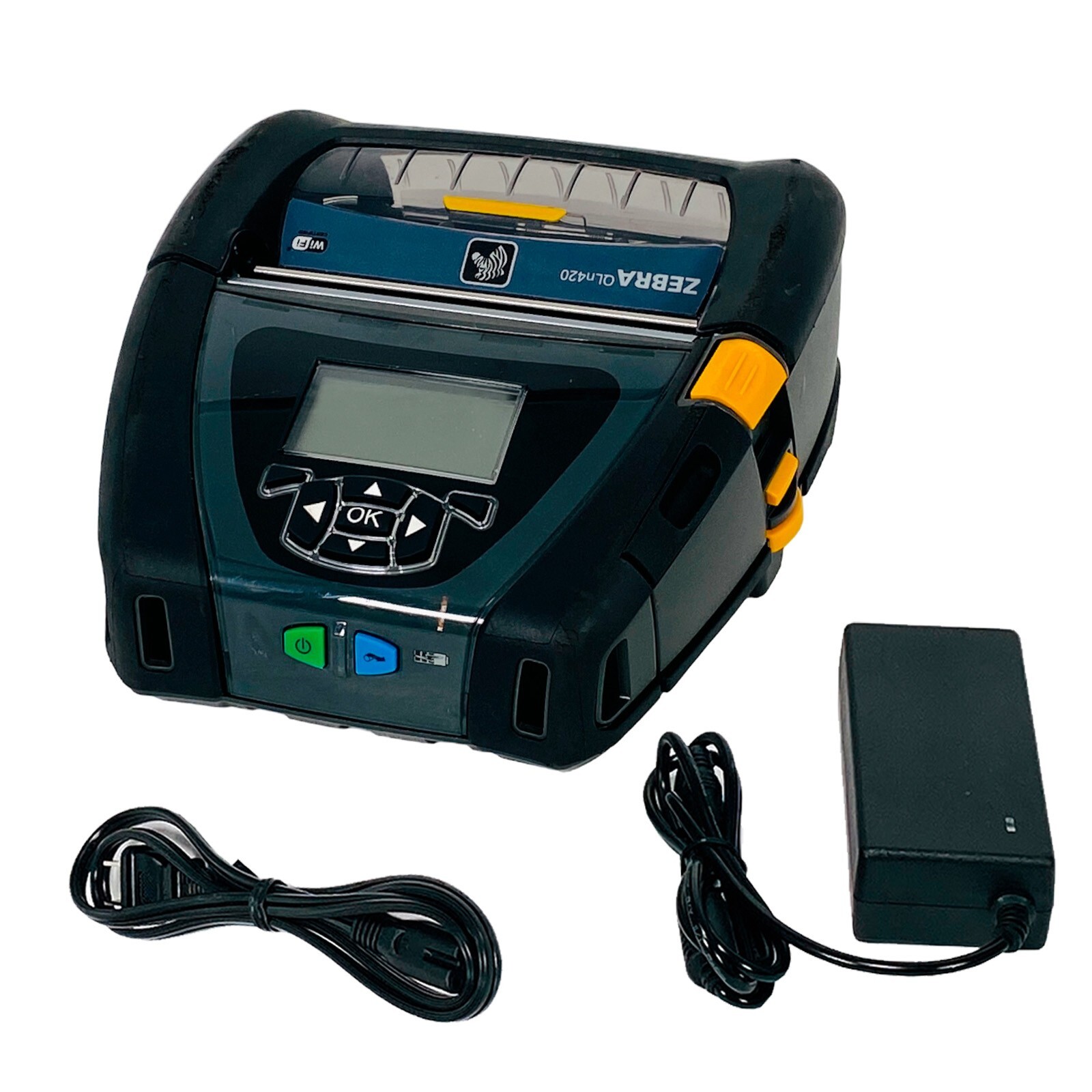 TESTED Zebra QLn420 4" Mobile Label Thermal Printer Wi-Fi BT USB No Battery
