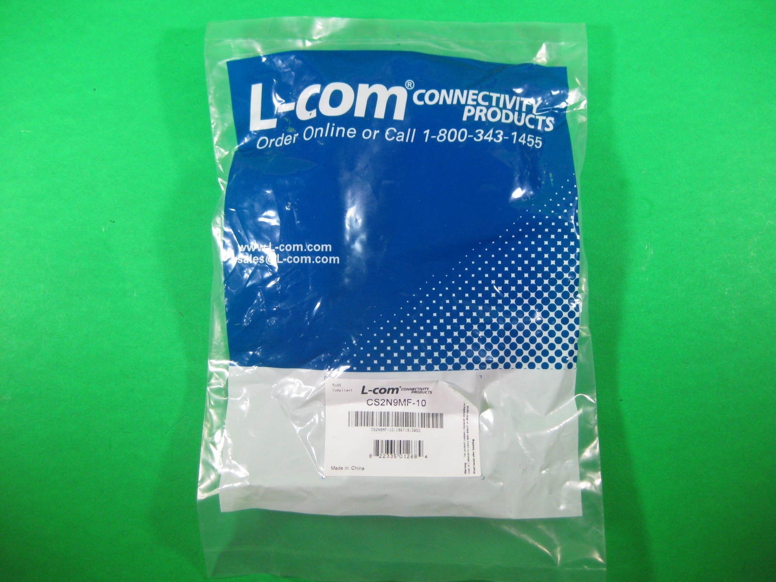 L-Com Serial Extension Cable 10" -- CS2N9MF-10 -- New