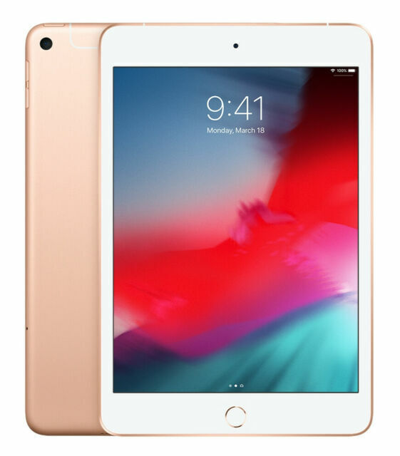 Apple iPad mini (5th Generation) 64GB, Wi-Fi + 4G (AT&T), 7.9in - Gold