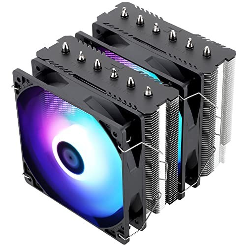 CPU Air Cooler with ARGB, 6 Heat Pipes, Dual PWM Fan, Aluminum