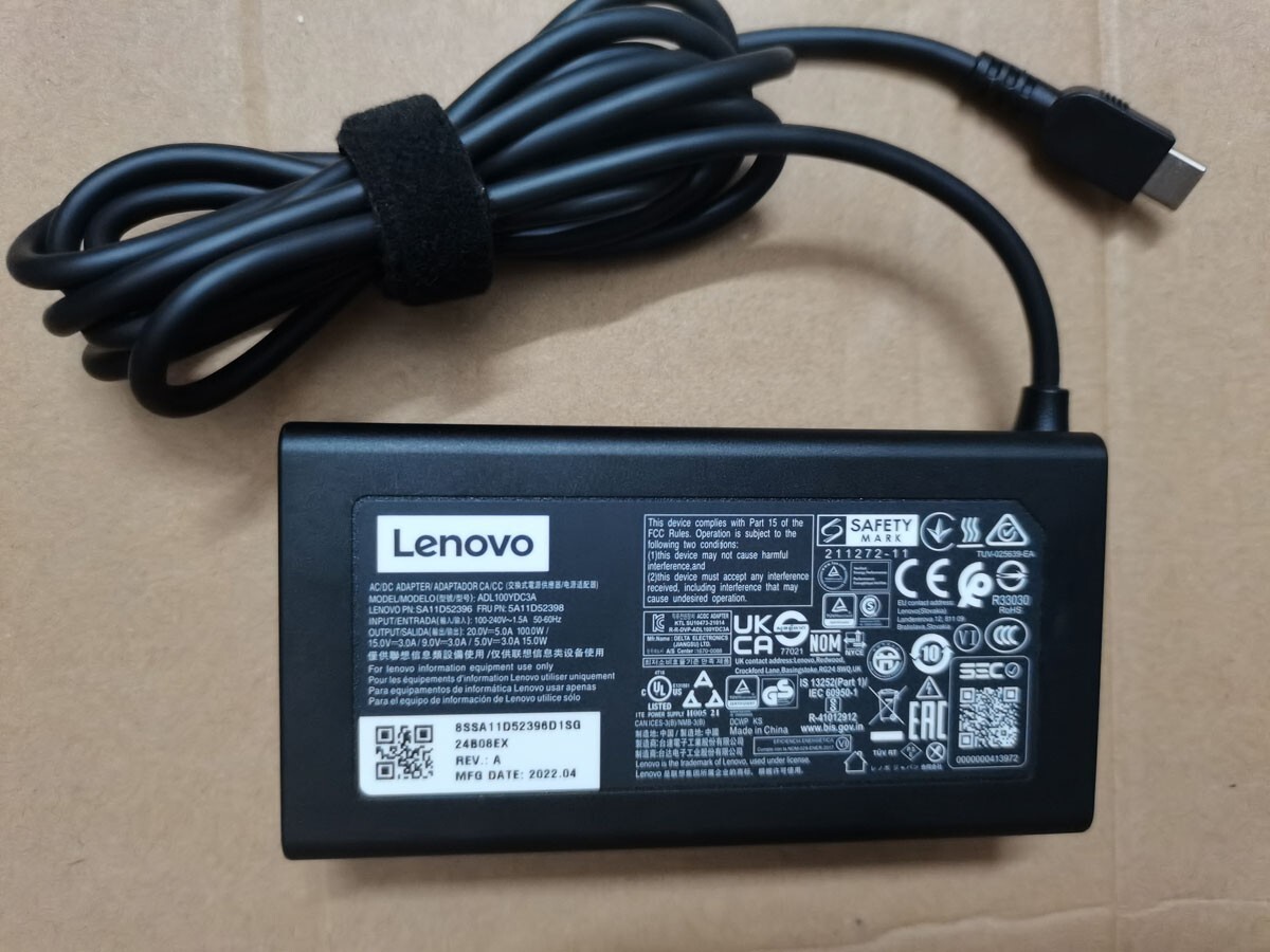 NEW Genuine 20V 5A USB-C 100W AC Adapter For Lenovo ThinkPad P14s Gen 3 i7-1260P