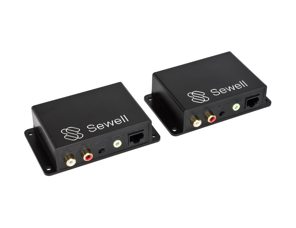 Sound Link Audio over single cat5e or cat6, 3.5mm or RCA, 600m or 2000 ft, bi...