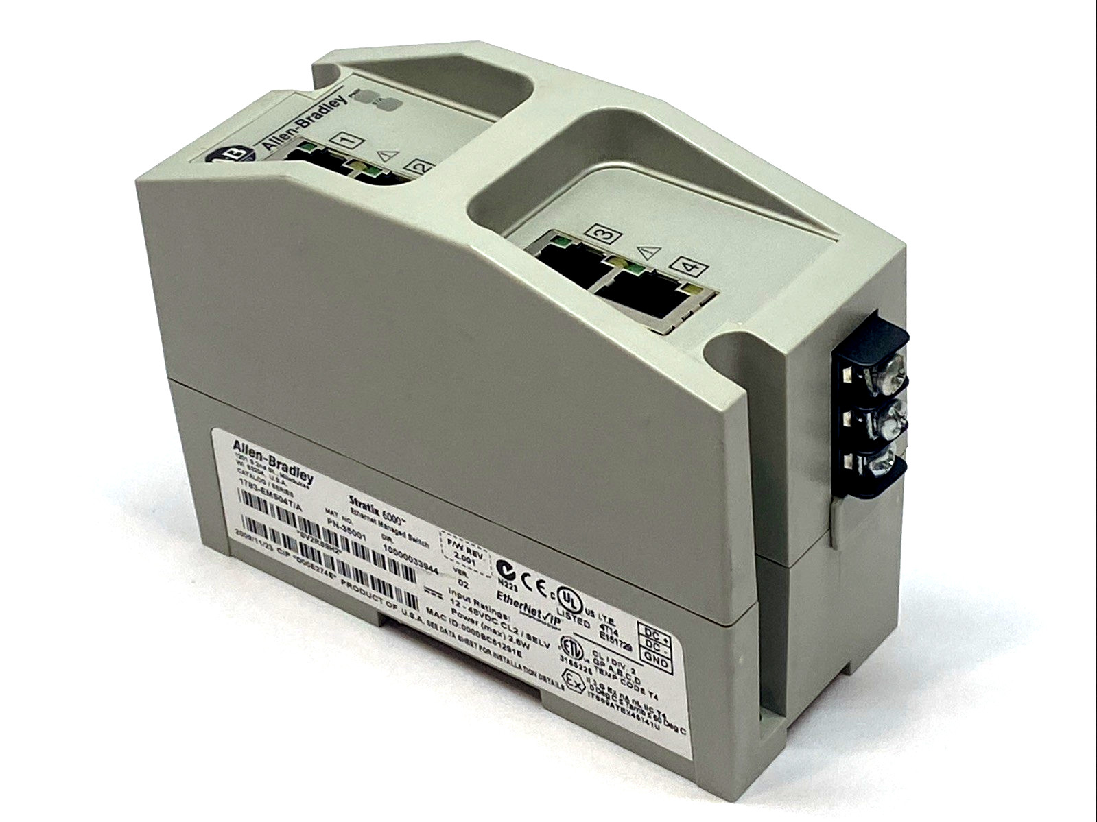 Allen Bradley 1783-EMS04T/A Stratix 6000 Managed Switch 4-Port