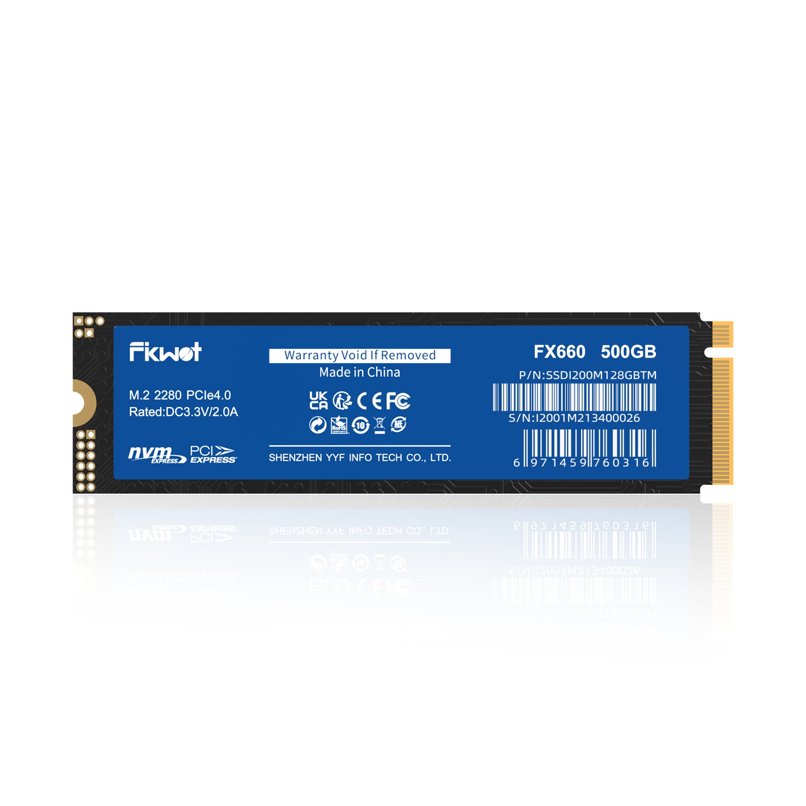 Fikwot 500GB M.2 NVMe SSD Gen4 Internal Solid State Drive 5200MB/s For Laptop PC