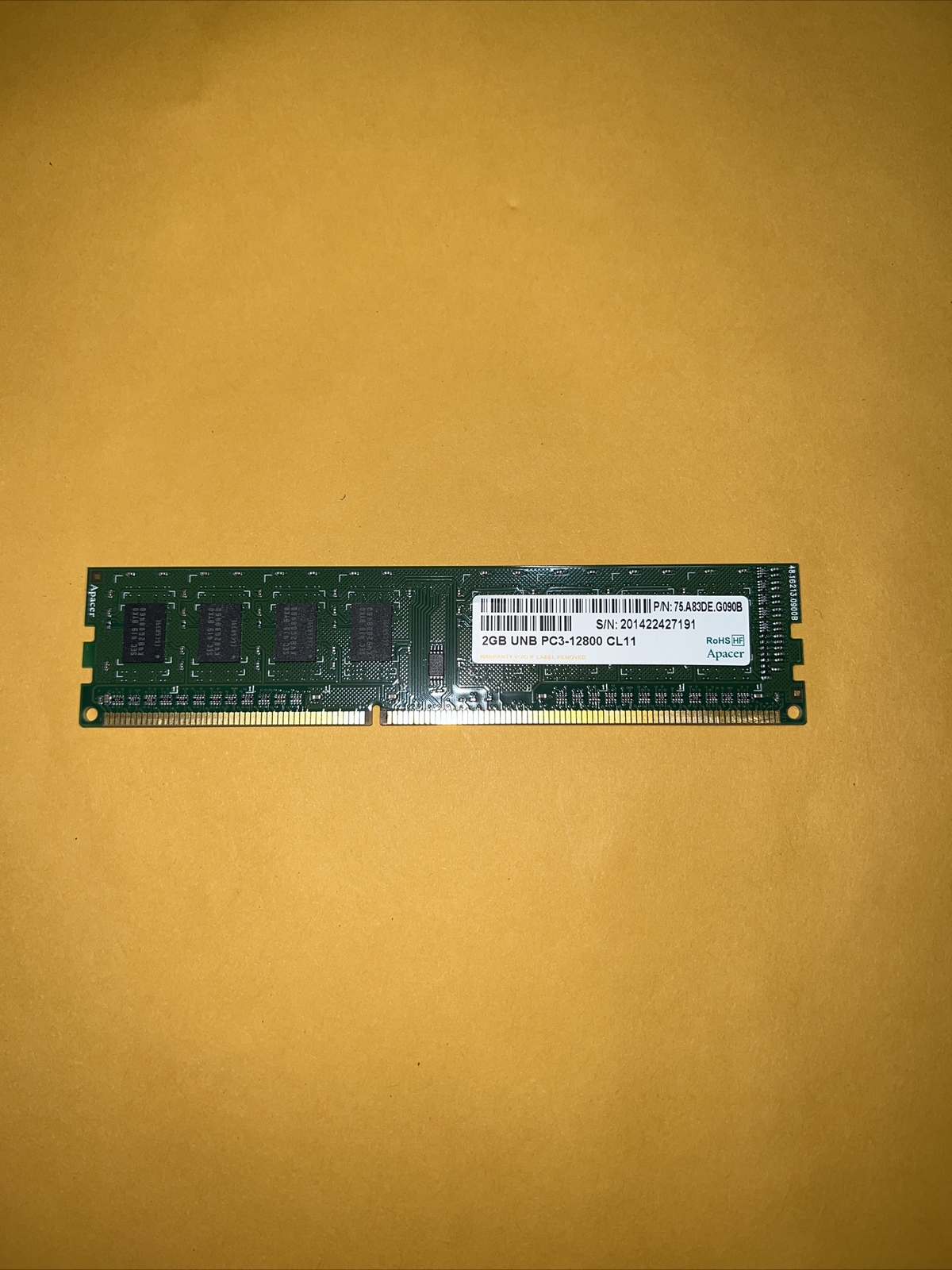 Apacer DDR3 Desktop Memory Module 2GB UNB PC3-12800 CL11