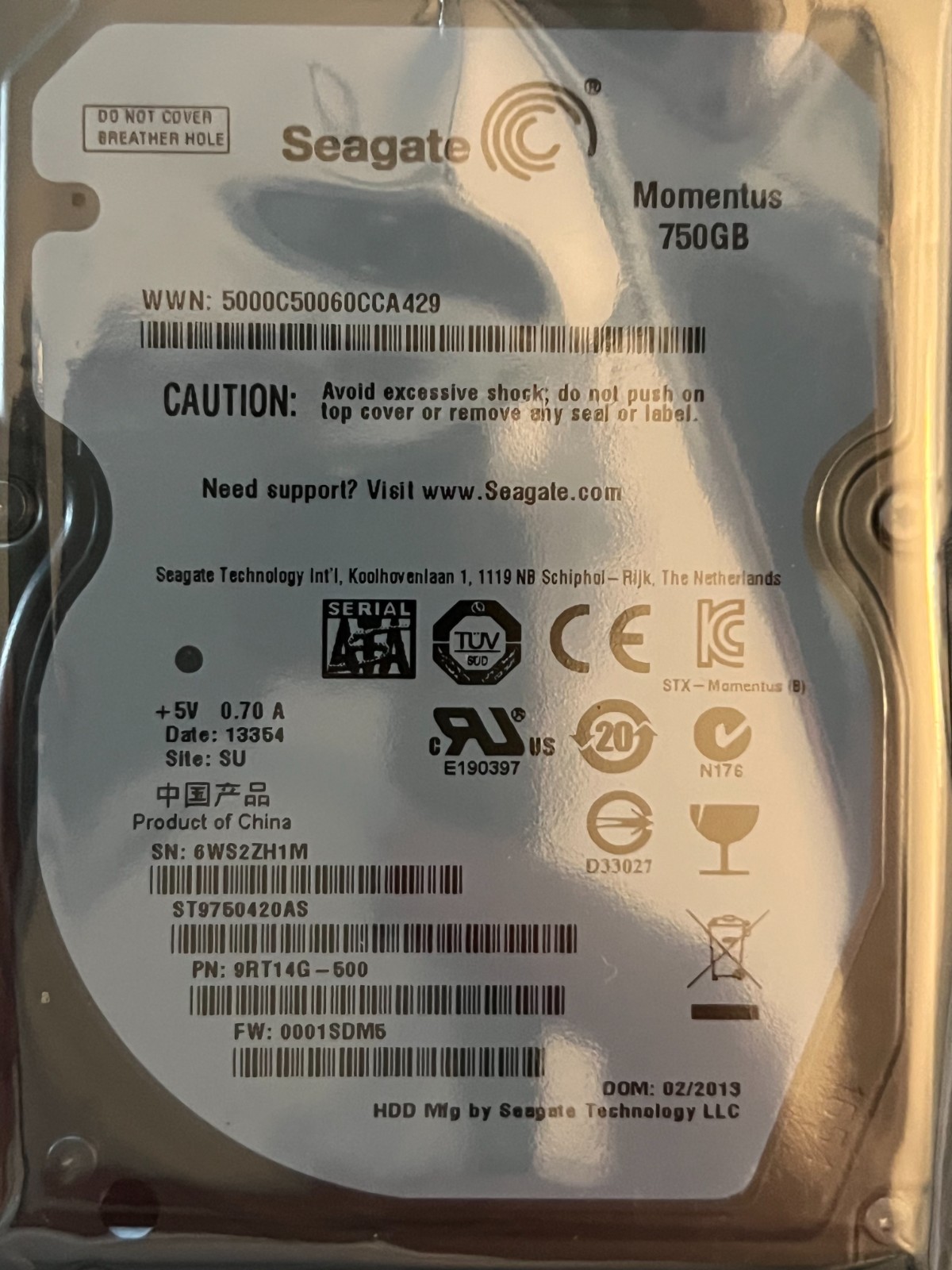 New Seagate Momentus 750GB 7200RPM 16MB SATA2 Notebook SATA HDD (ST9750420AS)