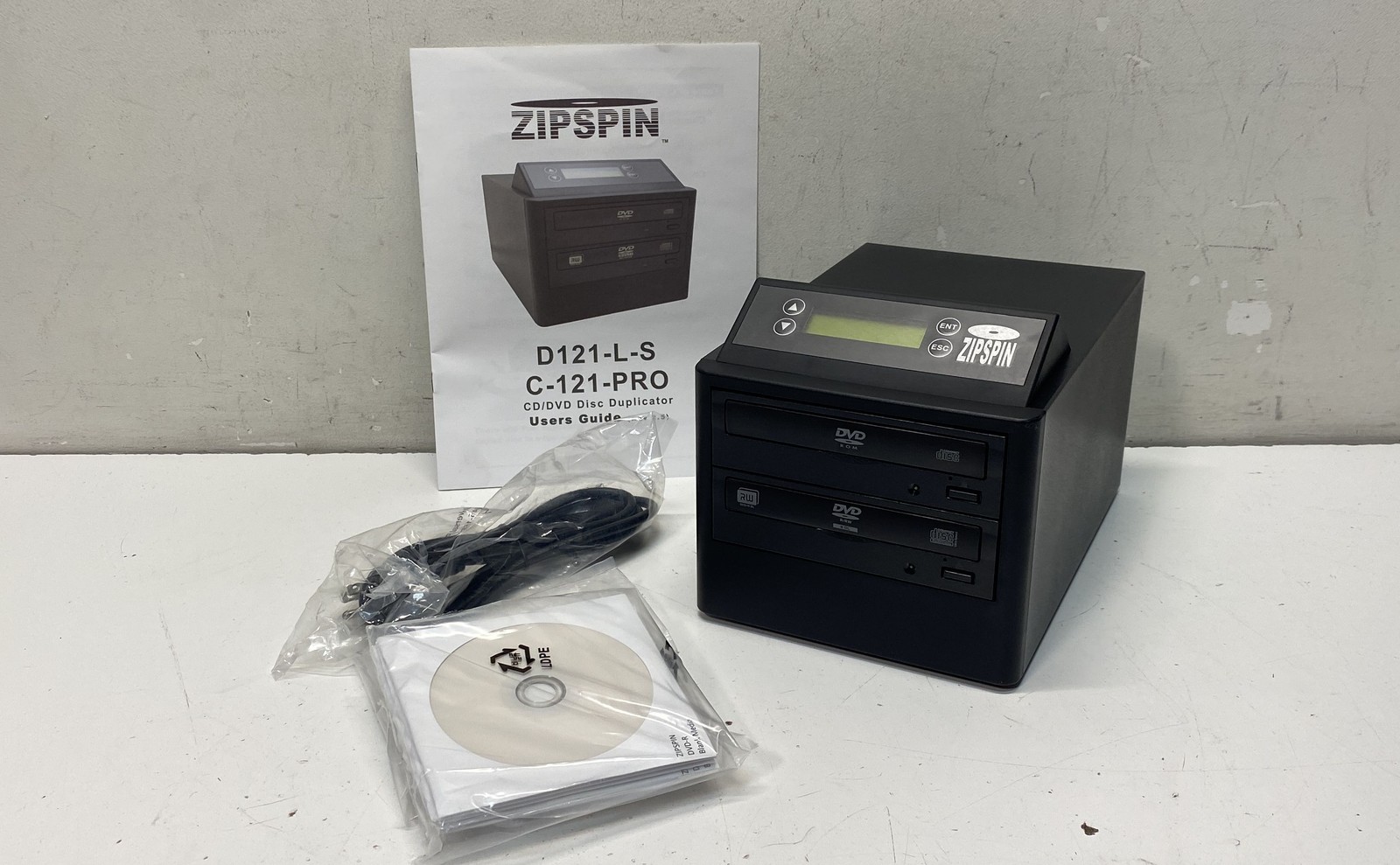 ZipSpin C-121-PRO D121-L-S CD/DVD Disc Duplicator 1-to-1 For Parts or Repair