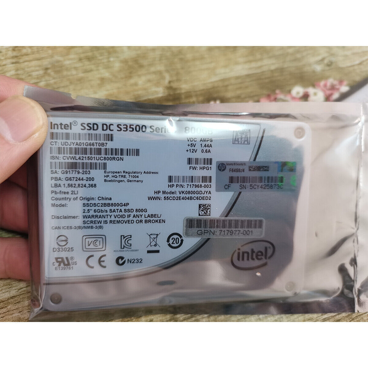 for HP Intel SSD DC S3500 800GB 6G/s 2.5" SATA SSD SSDSC2BB800G4P for server