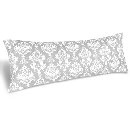 Body Pillow Cover 20x54 in Short Fleece Patterned Body Pillow Case Vintage Gray