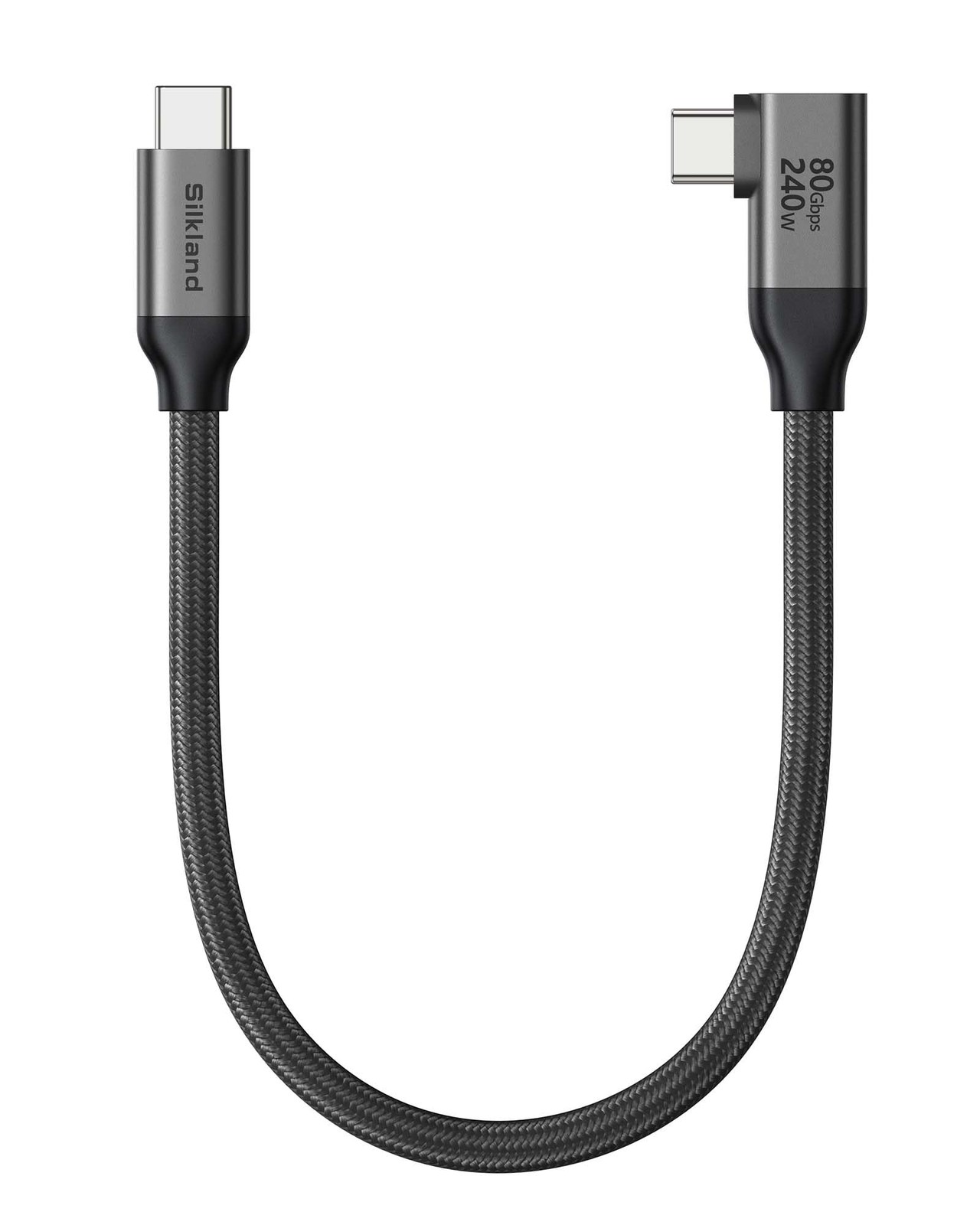 80Gbps Right Angle USB 4 Cable for Thunderbolt 5 Cable 240W 1FT