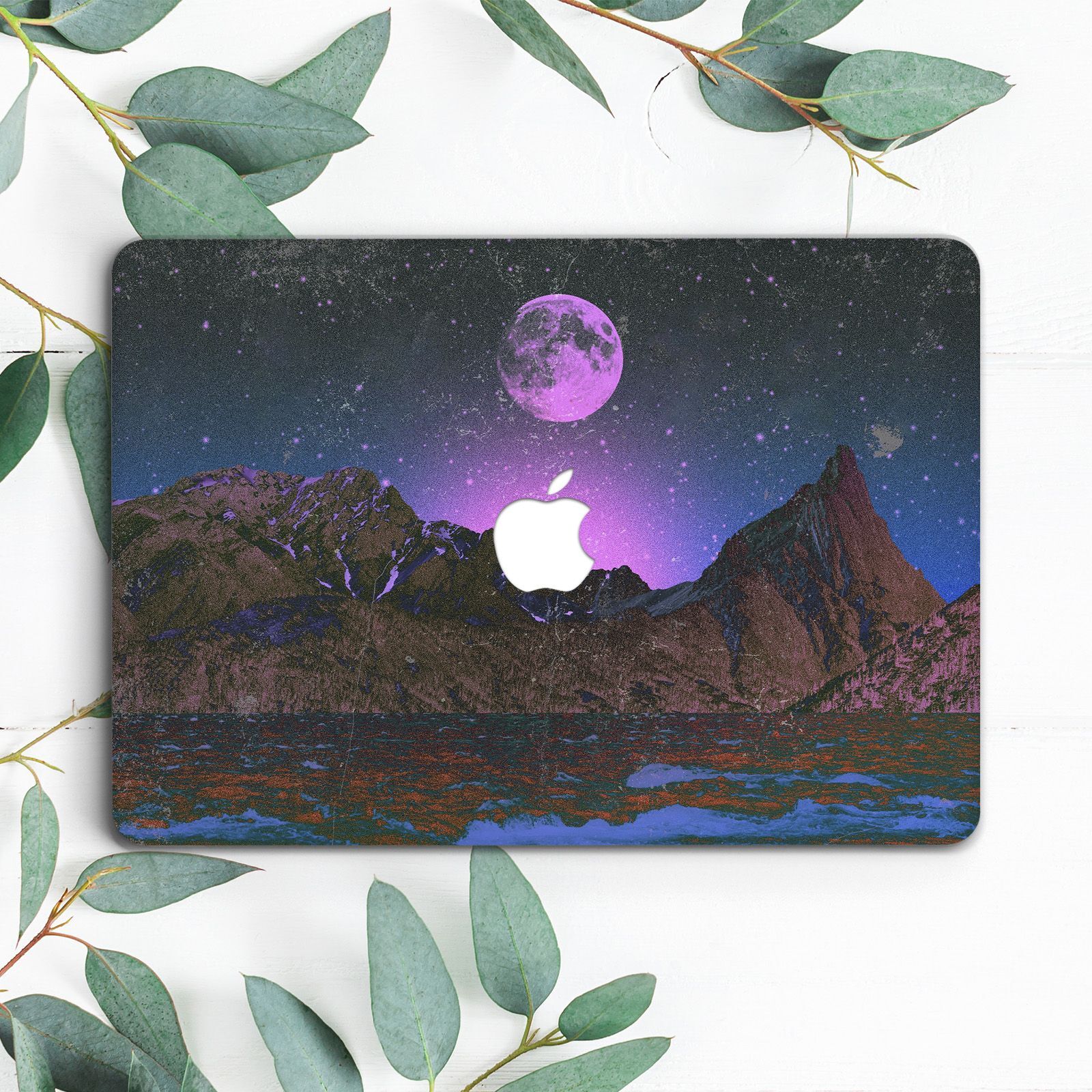 Mountains Purple Moon Landscape Hard Case For Macbook Pro 13 14 15 16 Air 13