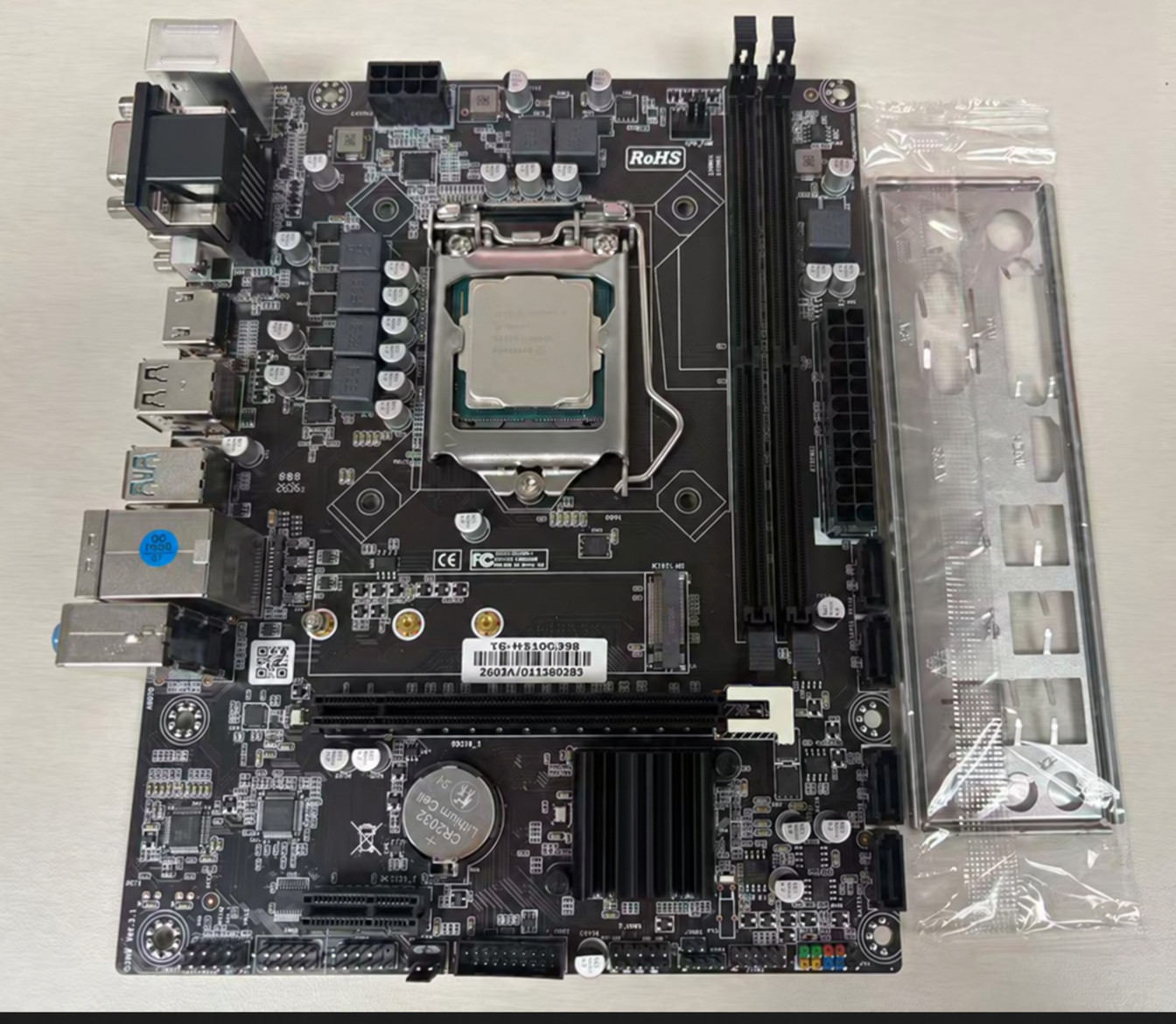 Intel H310 LGA1151 Motherboard w/ i5-8500T CPU DDR4 M.2 NVMe mATX I/O Shield