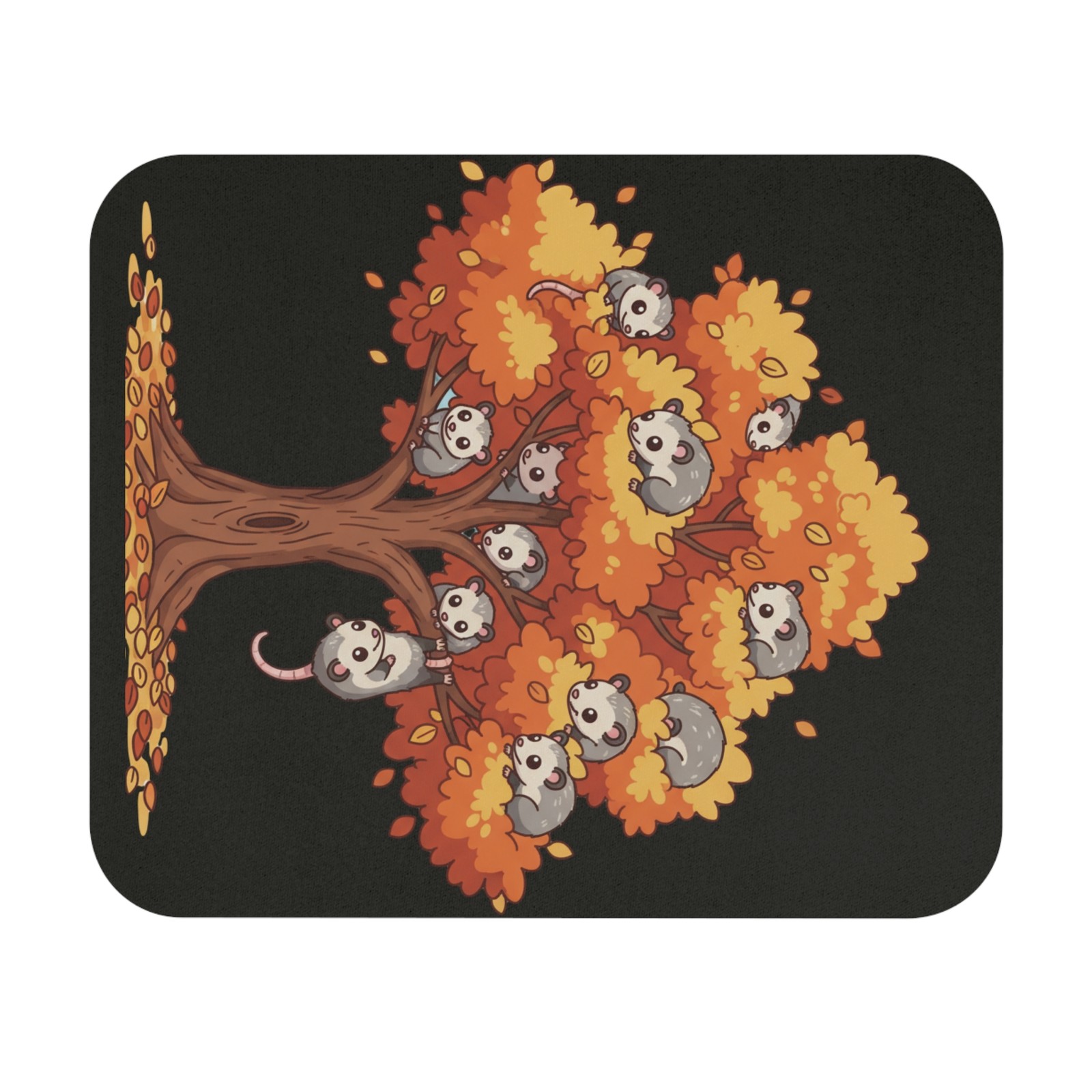 Fall Halloween Tree Opossum Mouse Pad (Rectangle) wildlife lover office desk