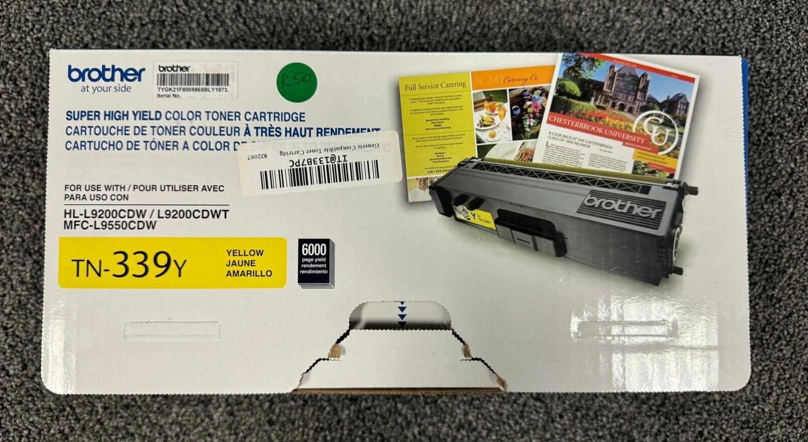 Genuine Brother TN-339Y Yellow Super High Yield Toner Sealed Cartridge