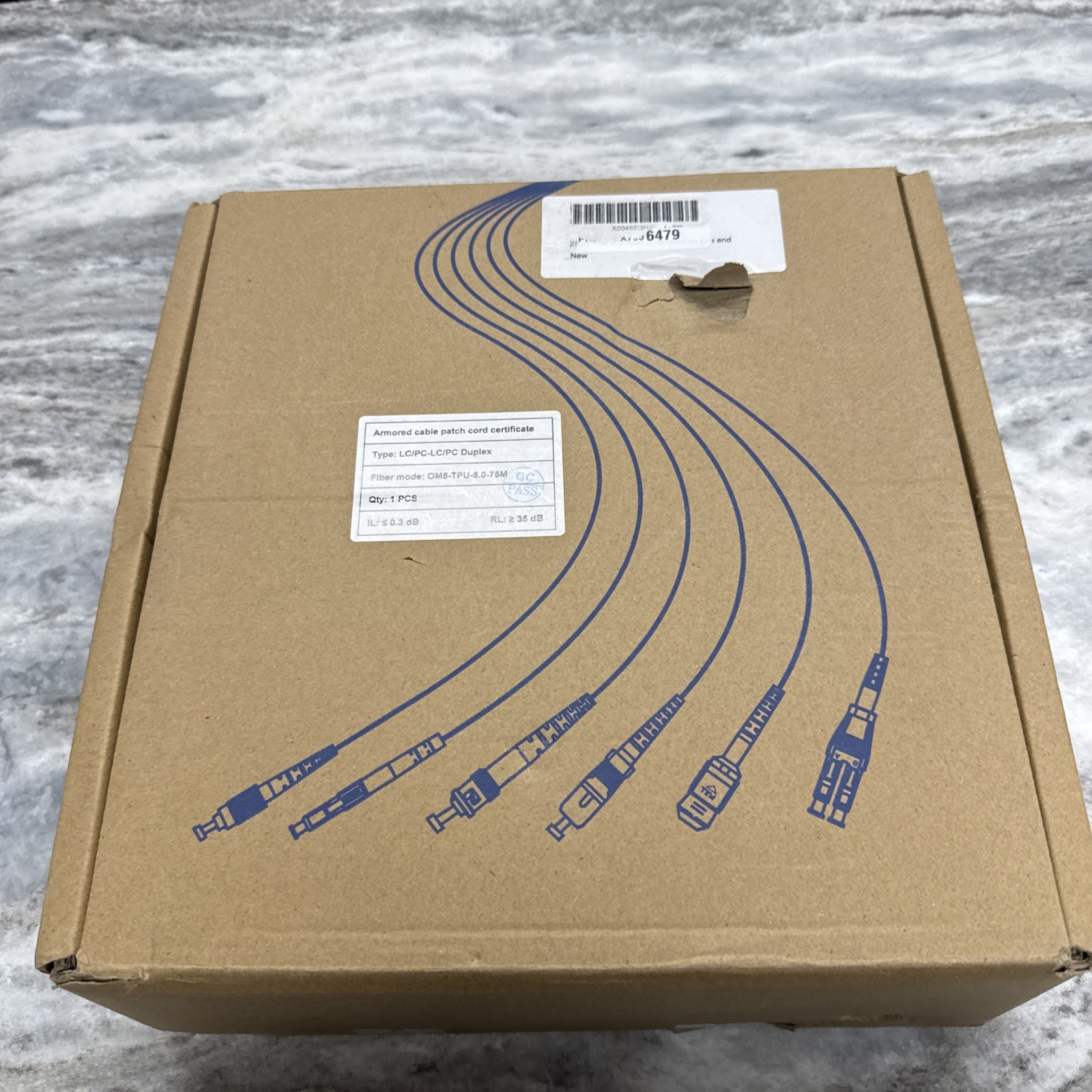 LC OM5 Multimode Wideband Industrial Armored TPU 5.0mm Fiber Optic Patch Cable