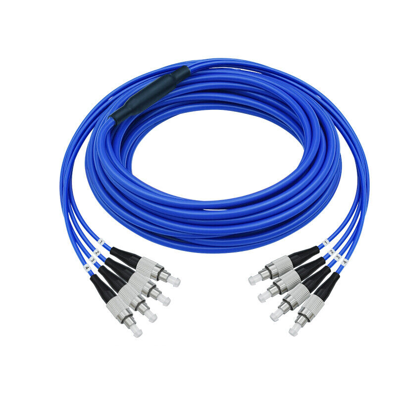 120M~500M LC/FC/SC/ST UPC Single Mode 4 Strand Armored Fiber Optic Patch Cable