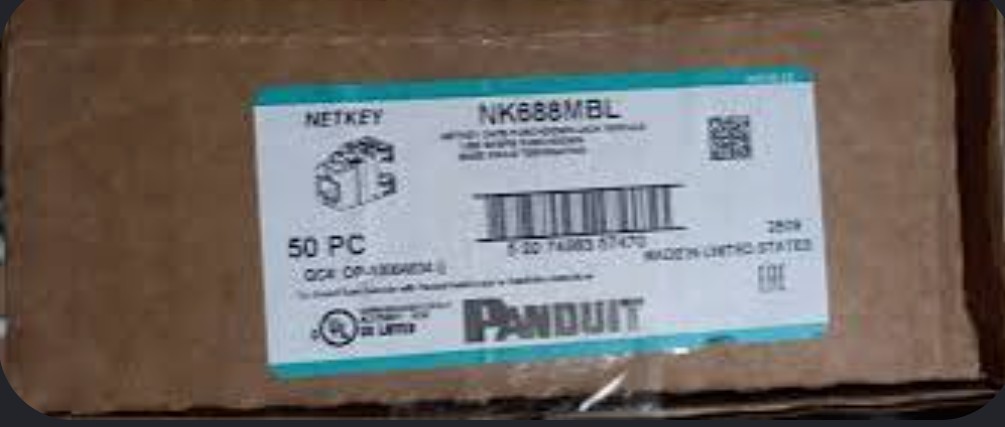 Panduit NetKey cat6 jacks  Cat6 Keystone Jack black  Box of 50 Data Jacks NEW