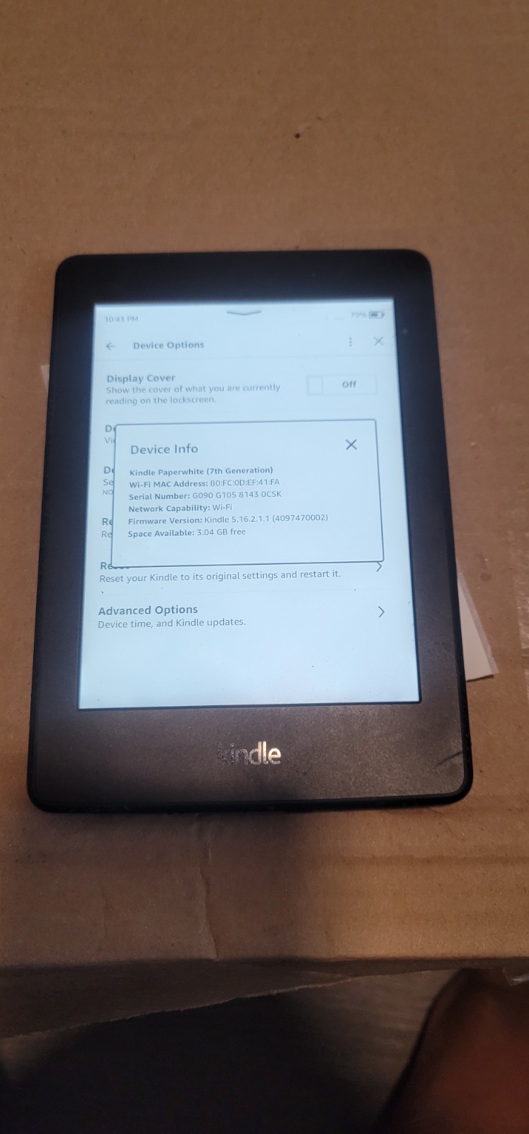 Amazon Kindle Paperwhite 7th Generation 4GB Wi-Fi + 3G 6in Black