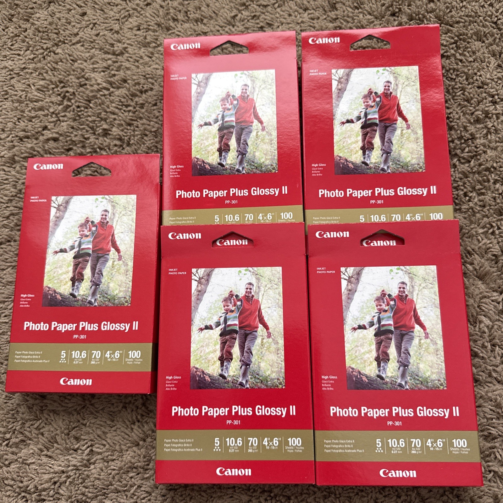 Canon PP-301 Photo Paper Plus Glossy II 4x6 100 Sheets Factory Sealed Brand New