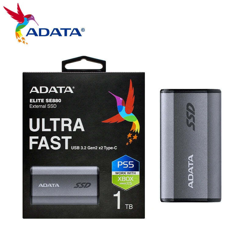 Original ADATA Elite SE880 External Portable SSD 1TB 500GB USB 3.2 Gen 2 x2 Type