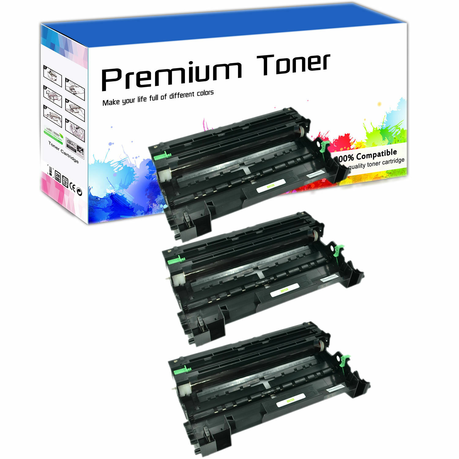 3 Pack - DR720 Drum Unit For Brother DR-720 DCP-8150DN MFC-8810DW MFC-8910DW
