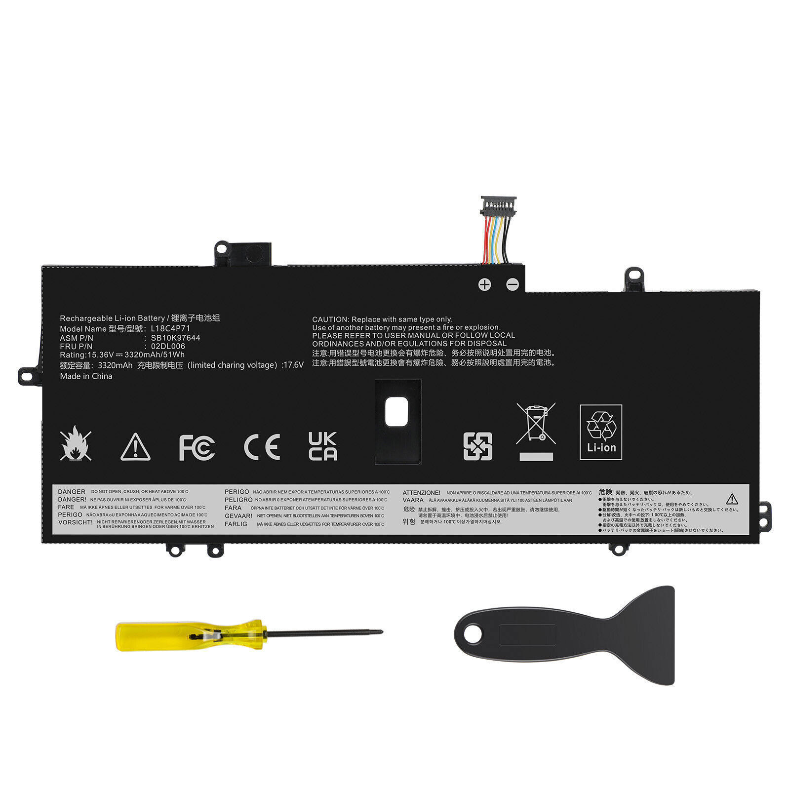 New Battery L18C4P71 For Lenovo ThinkPad X1 Carbon 7th 8th Gen L18L4P71 L18L4P72
