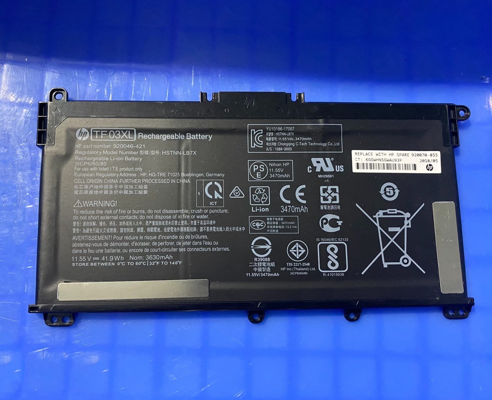 Battery TF03XL For HP Pavilion 920070-855 920046-121 920046-421 920046-541