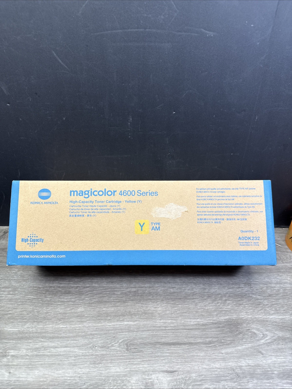 Konica Minolta Magicolor 4600 Series Yellow Toner Cartridge New- OB A0DK232