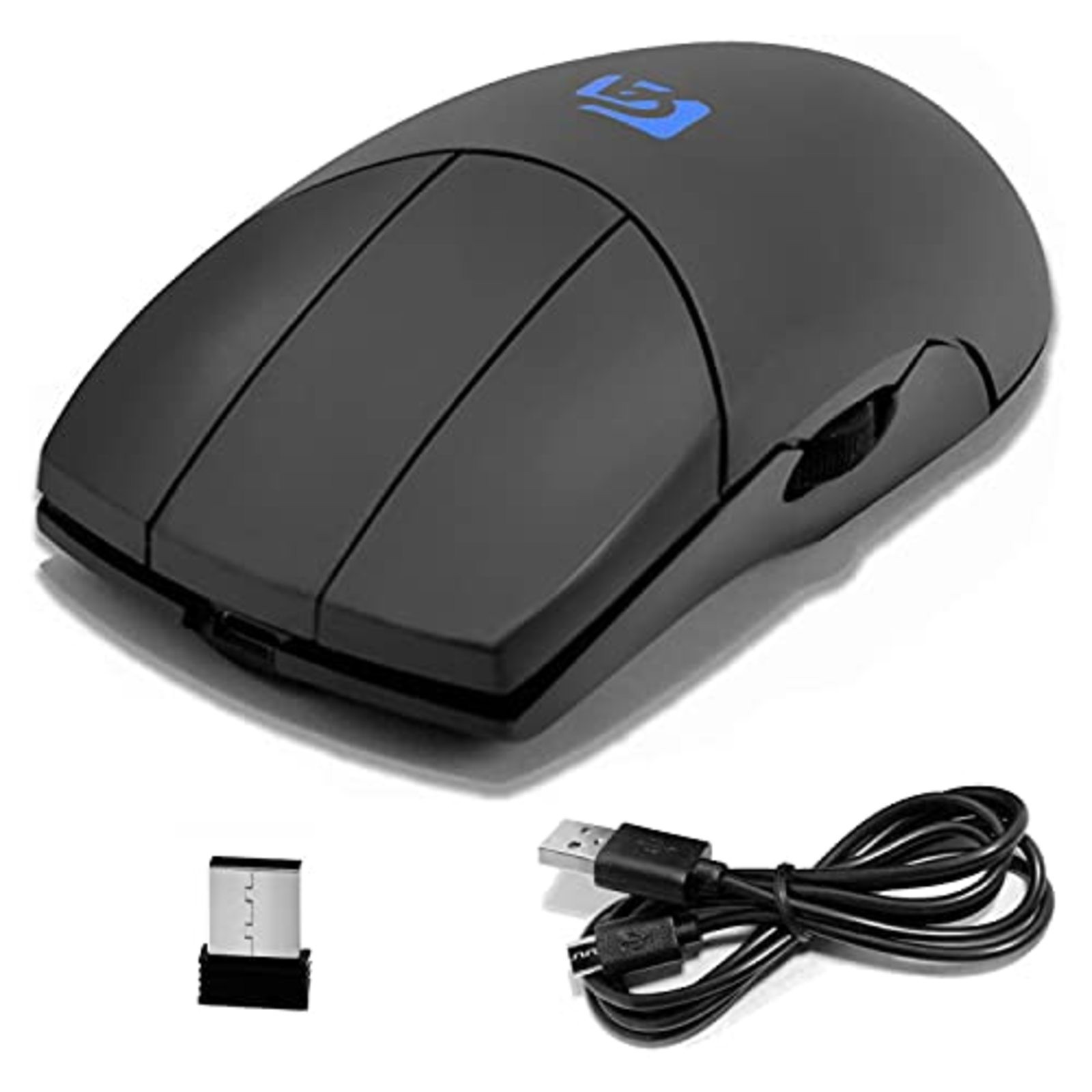Shengshou 3Button Mouse Side Scroll Wireless 3 Button with Scroll Wheel (Black)