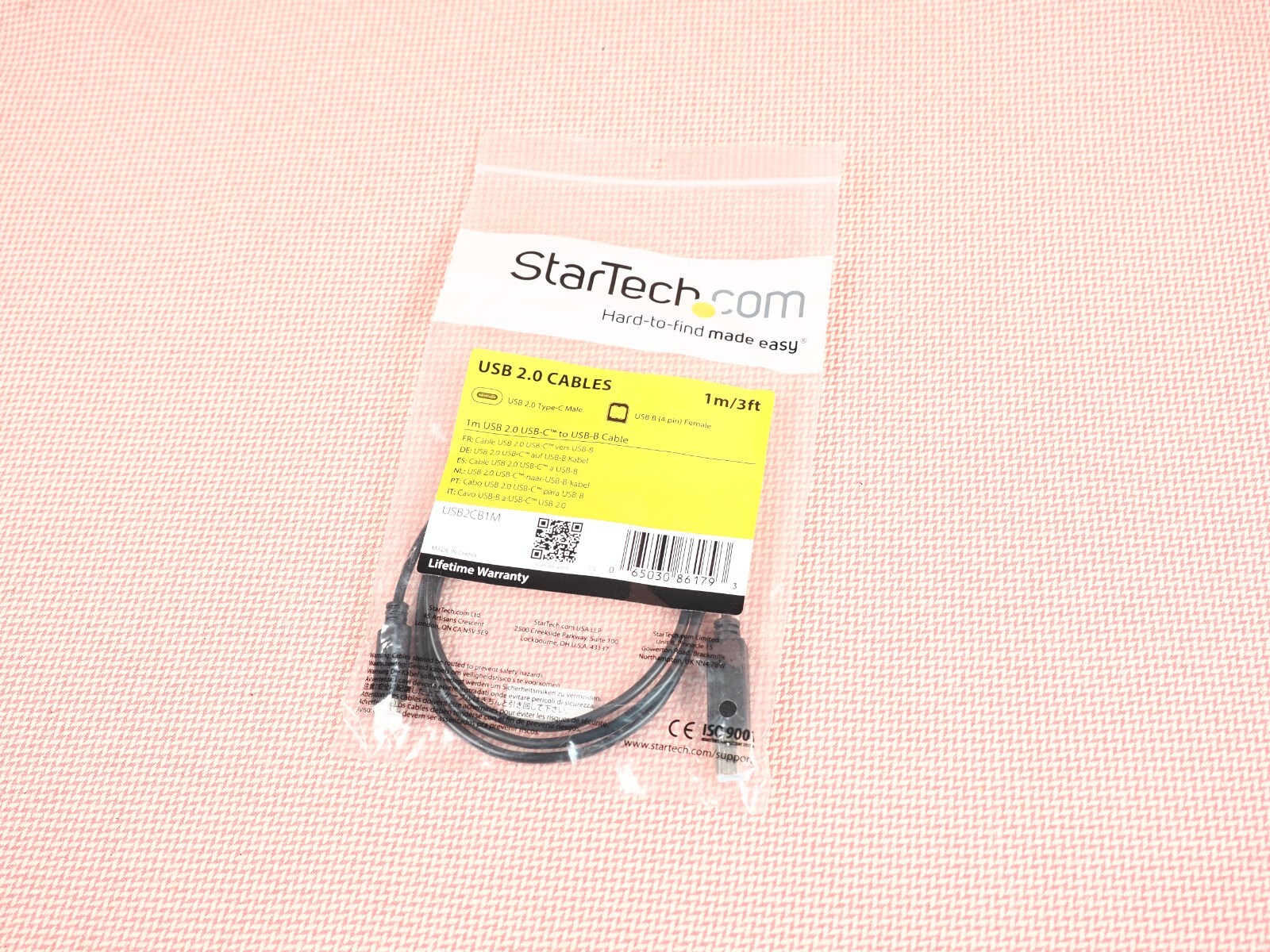 StarTech 3.3ft (1m) USB-B to USB-C Cable Data Cord USB 2.0 USB-C Data Transfer
