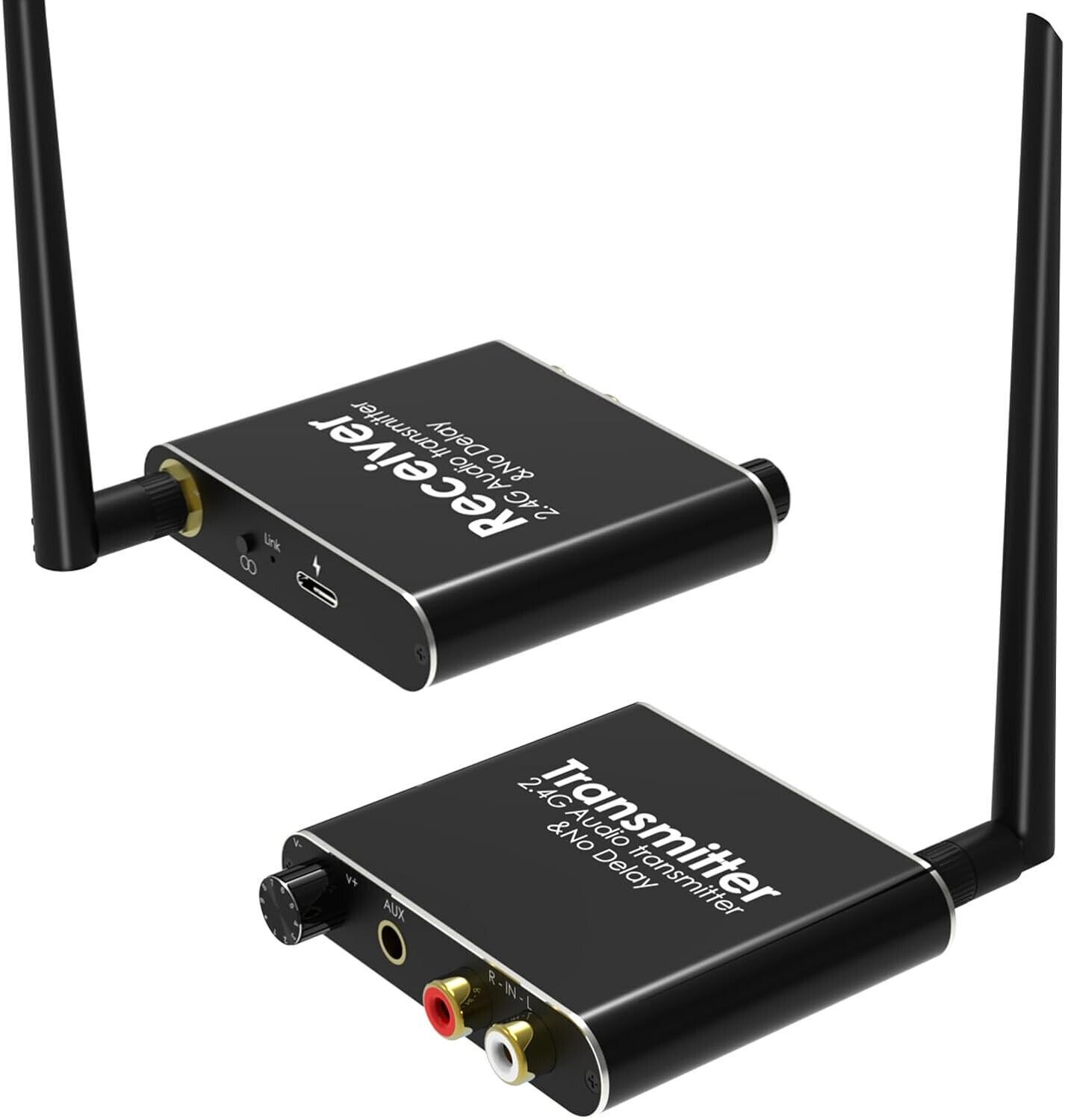 50M Wireless Audio Adapter 2.4G Wireless Audio Transmitter without Latency