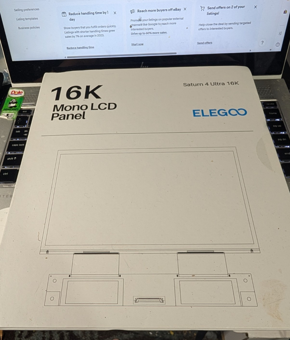 ELEGOO 10-inch 16K Mono LCD Screen for Saturn 4 Ultra Resin 3D Printer