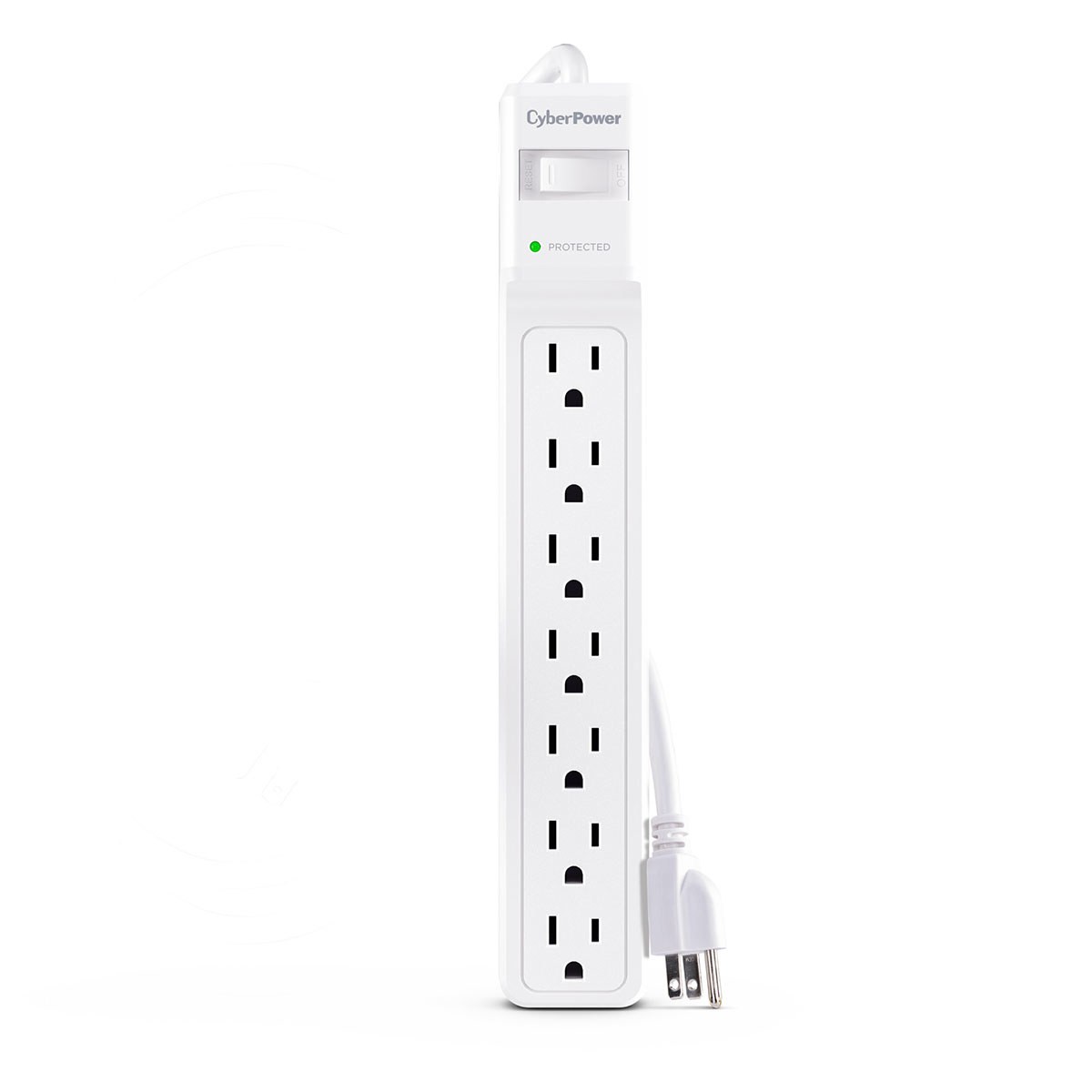 CyberPower CSB706W 7-Outlet Essential Surge Protector with 6' Power Cord, White