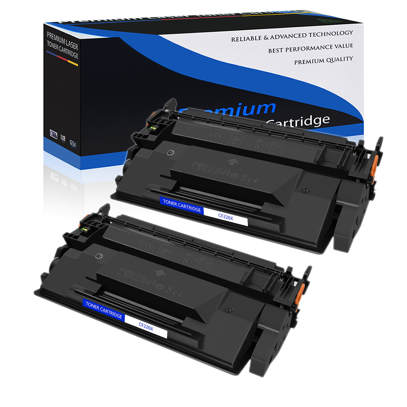 2 PACK CF226X 26X Toner Cartridge Compatible With HP LaserJet Pro M402dn Printer