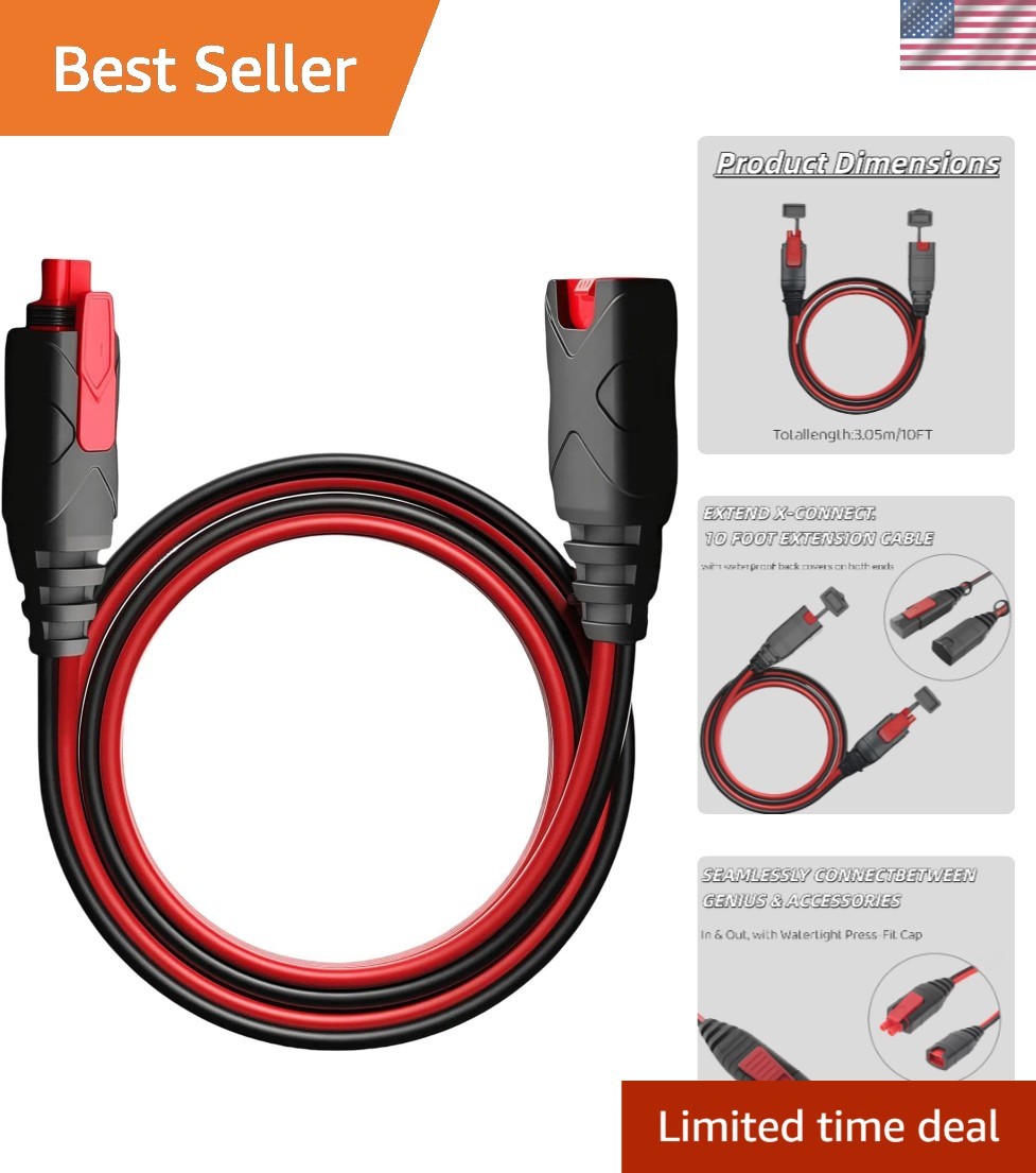 Plug-and-Play 10.5FT X-Connect Battery Charger Extension – Lightweight & Durable