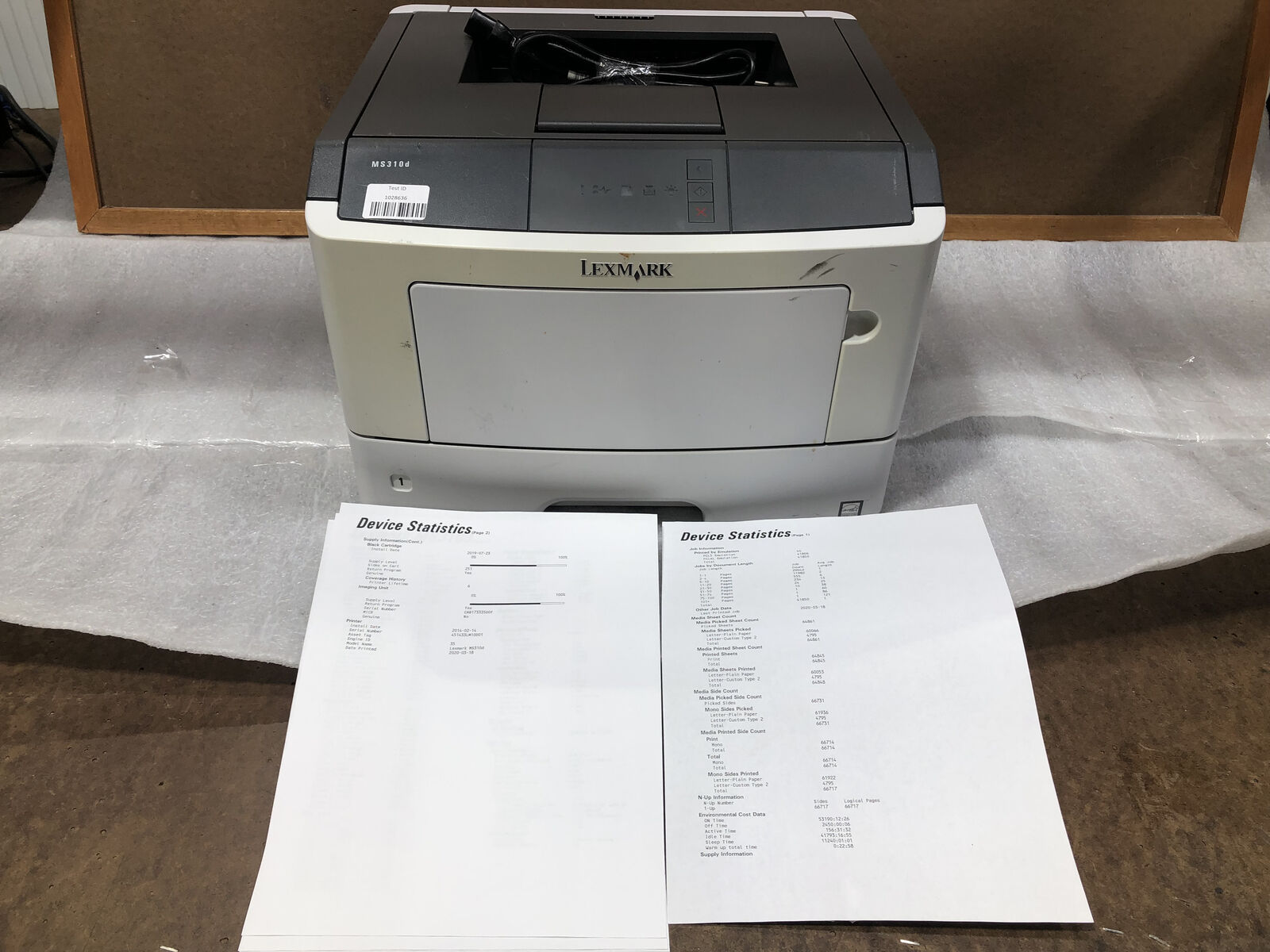 Lexmark MS310d Workgroup Monochrome Laser Printer w/TONER & 66k Pages  --TESTED