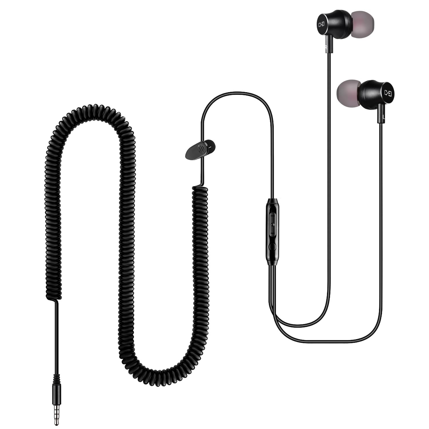 12Ft Extra Long Earbuds for TV & PC, in-Ear Wired Headphones, 3.5mm Jack