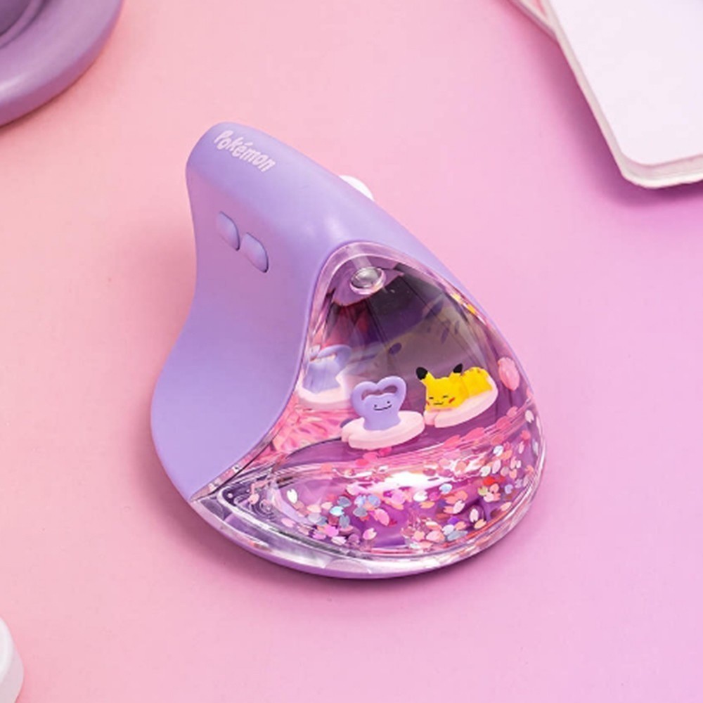 Pokemon Metamon Ditto Ergonomic Vertical Wireless Mouse 2.4GHz Purple Glitter