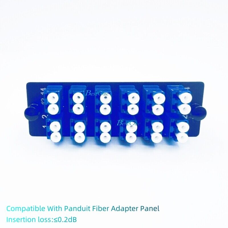 Fiber Adapter Panel OS2 12*LC Duplex 24 Fibers Compatible Panduit FAP12WBUDLCZ