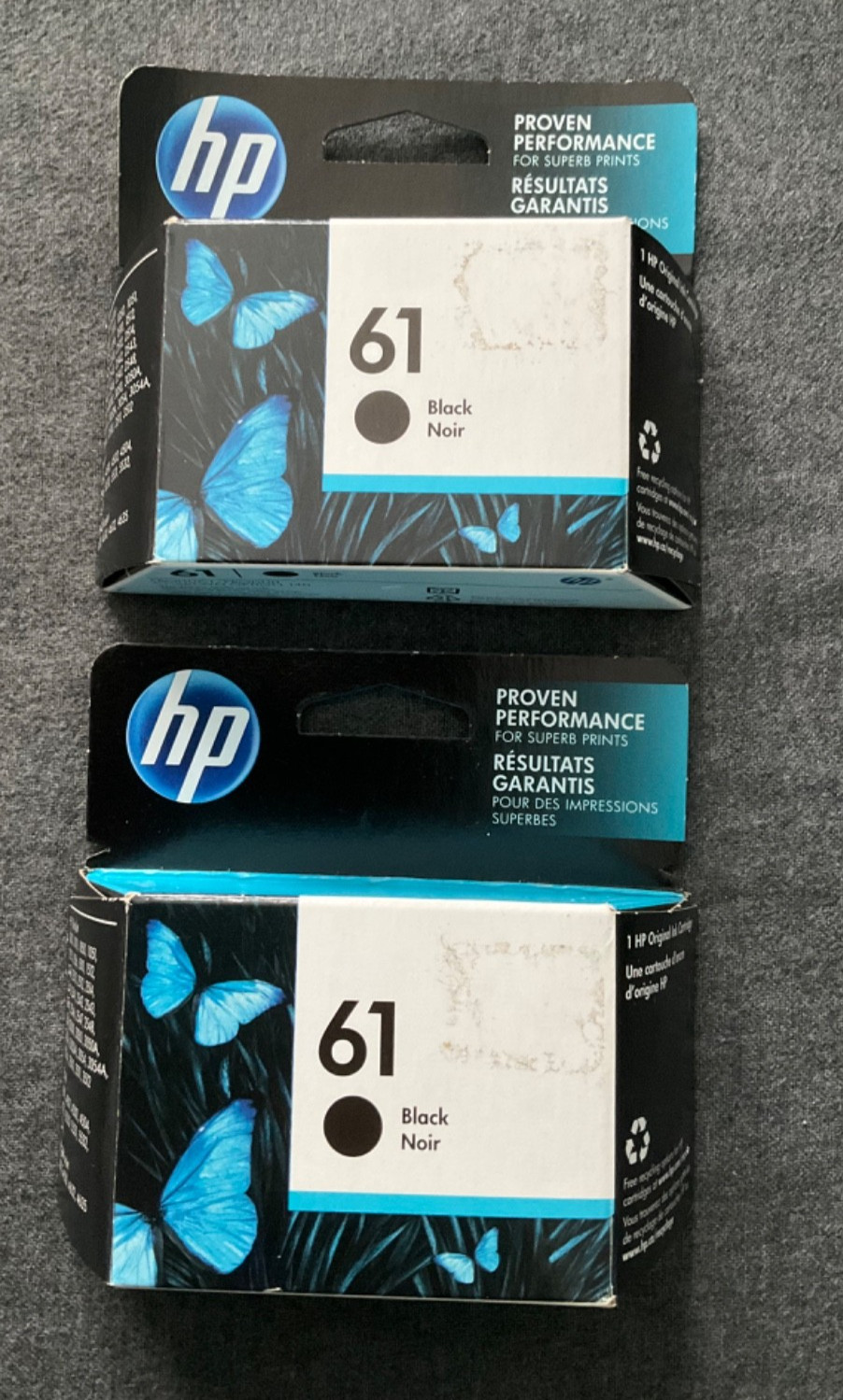 Set Of 2 HP 61 Original Ink Cartridge - Black Expiration 2020 NEW AND UNOPENED